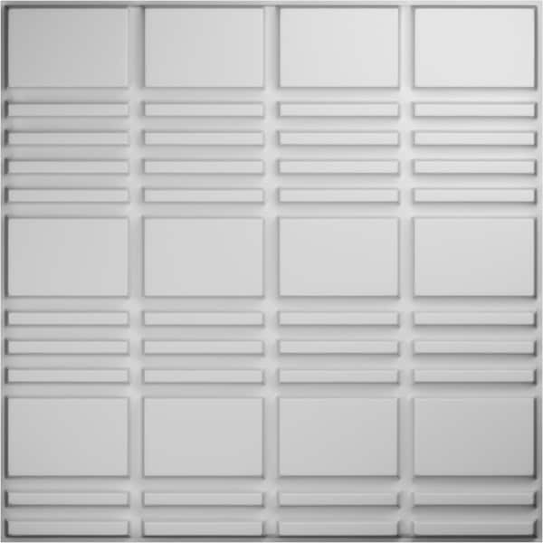 Ekena Millwork Stacked EnduraWall Decorative 3D Wall Panel, White, 19 5/8"W x 19 5/8"H WP20X20SDWH - main
